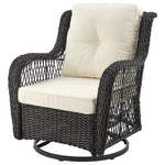 Cypremort Swivel 3-Piece Outdoor Conversation Set - Mixed Grey Weave/Cream
