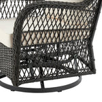Cypremort Swivel 3-Piece Outdoor Conversation Set - Mixed Grey Weave/Cream