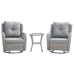 Cypremort Swivel 3-Piece Outdoor Conversation Set - Mixed Grey
