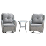 Cypremort Swivel 3-Piece Outdoor Conversation Set - Mixed Grey