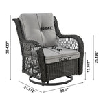 Cypremort Swivel 3-Piece Outdoor Conversation Set - Mixed Grey