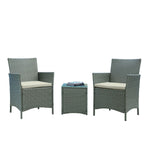 Lavaca 3-Piece Outdoor Conversation Set - Grey/Cream