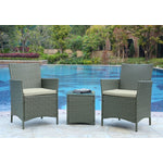 Lavaca 3-Piece Outdoor Conversation Set - Grey/Cream