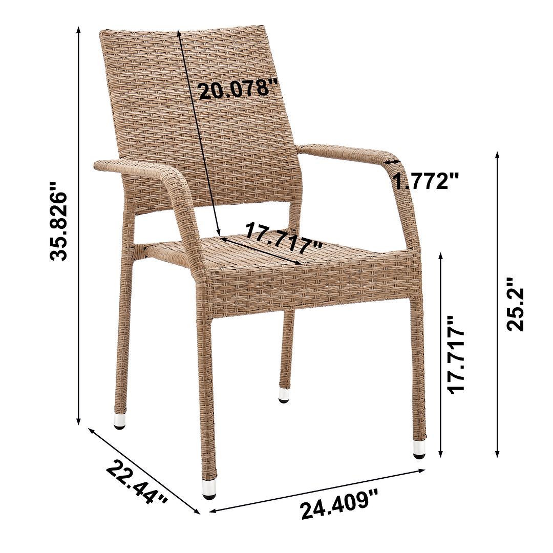 Nueces Stackable Outdoor Dining Chair - Nature Tan Weave