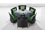 Andaman 7 Piece Outdoor Dining Set - Green / Black