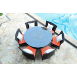 Andaman 7 Piece Outdoor Dining Set - Orange/Black