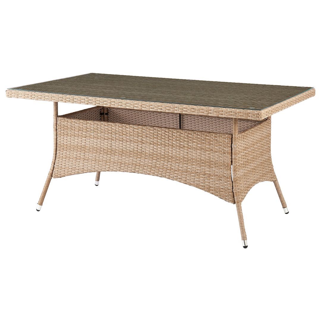 Nueces 7-Piece Stackable Outdoor Dining Package - Nature Tan Weave