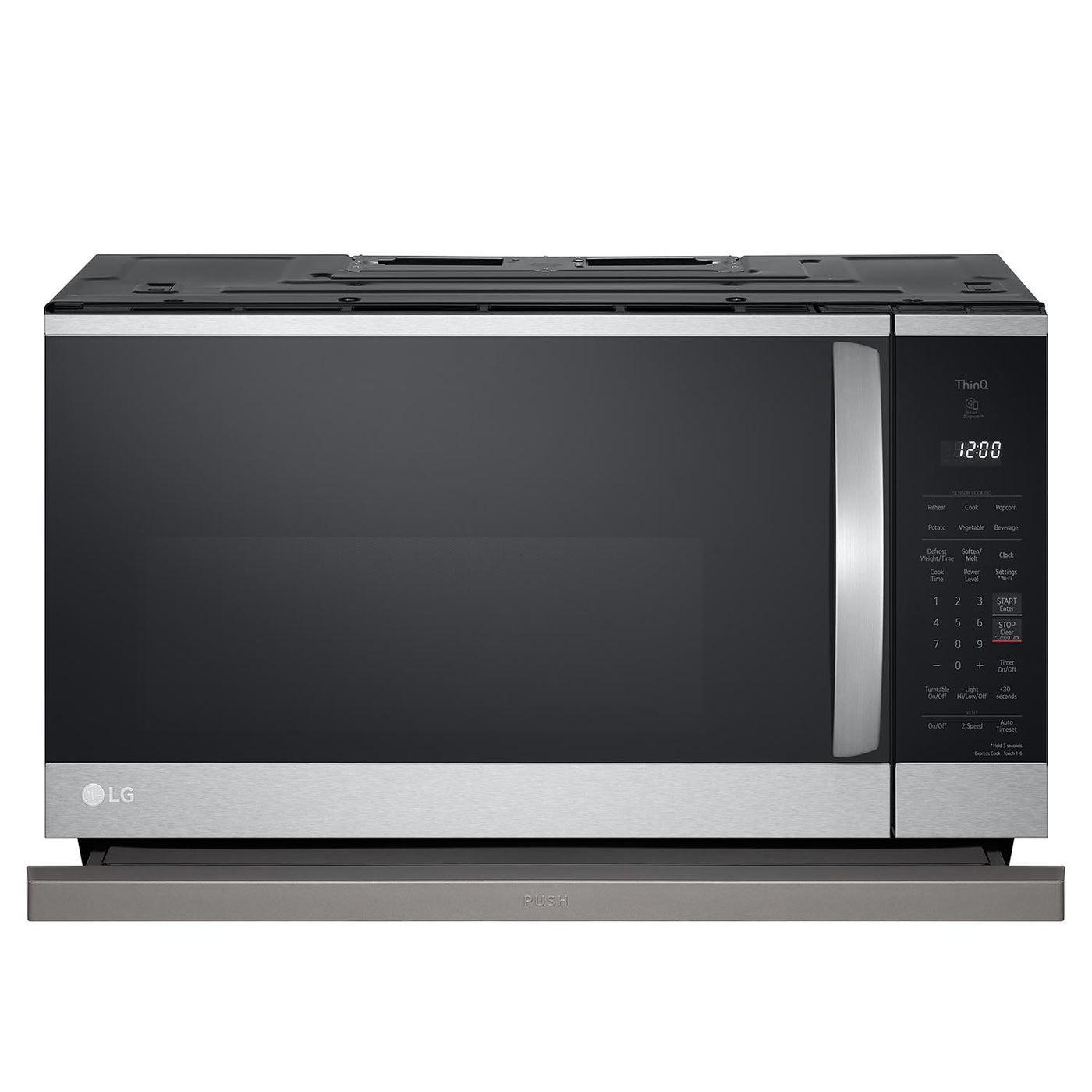 LG Smudge-Proof Stainless Steel Smart Wi-Fi Enabled Over-the-Range Microwave with ExtendaVent® 2.0 & EasyClean® (2.1 cu. ft.) - MVEL2125F