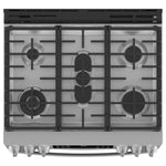 GE Profile Stainless Steel 30" Smart Slide-In Double Oven Gas Convection Range with Air Fry (6.7 Cu. Ft.) - PCGS960YPFS