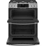 GE Profile Stainless Steel 30" Smart Slide-In Double Oven Gas Convection Range with Air Fry (6.7 Cu. Ft.) - PCGS960YPFS