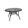 Hanlan 48" Round Outdoor Dining Table - Charcoal/Glass