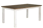 Borsgade Reclaimed Pine Round Dining Table - Antique White/Rustic Natural