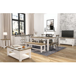 Borsgade Reclaimed Pine TV Stand - Antique White/Rustic Natural