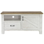 Borsgade Reclaimed Pine TV Stand - Antique White/Rustic Natural