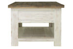 Borsgade Reclaimed Pine Coffee Table - Antique White/Rustic Natural