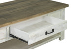 Borsgade Reclaimed Pine Coffee Table - Antique White/Rustic Natural