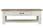 Borsgade Reclaimed Pine Coffee Table - Antique White/Rustic Natural