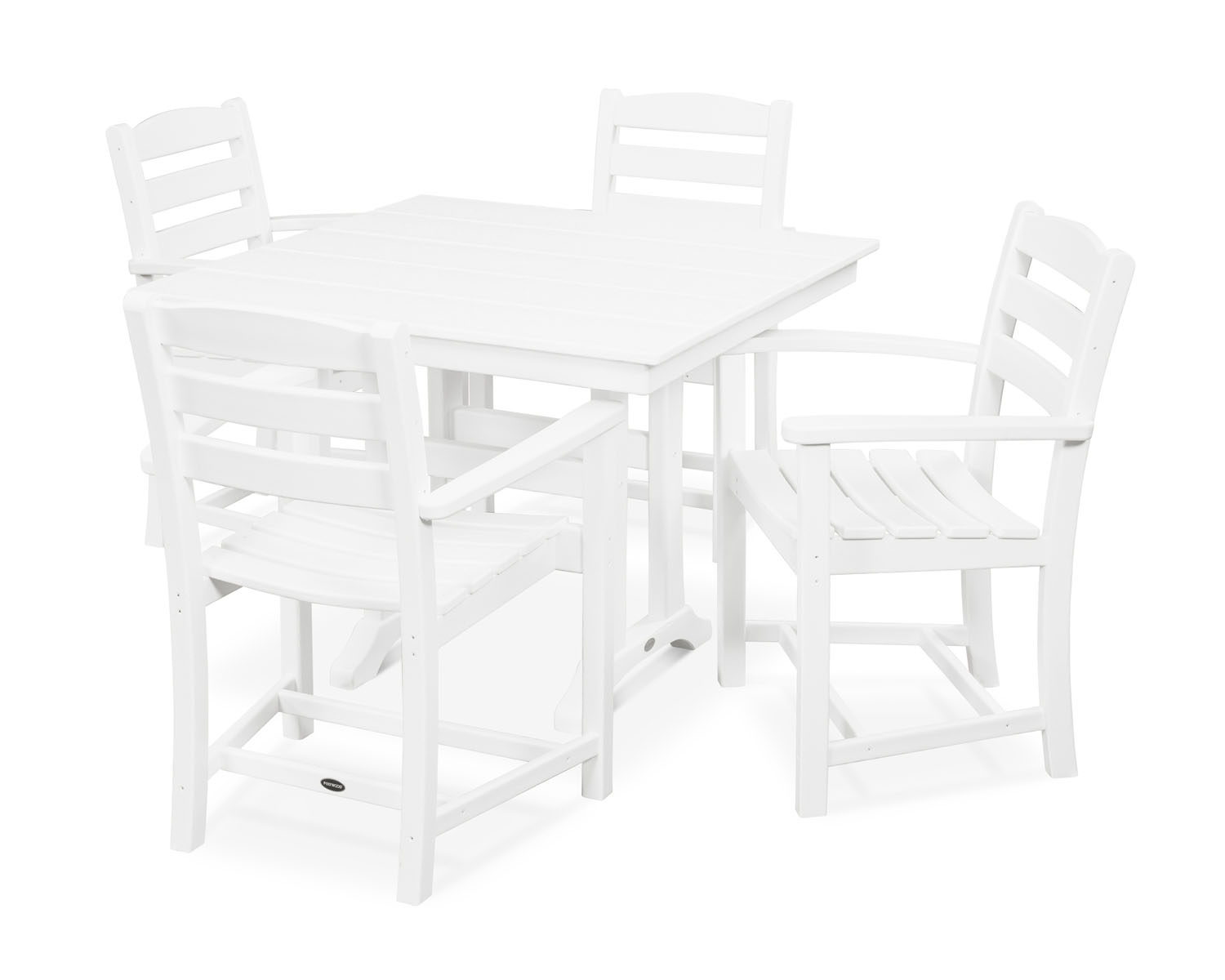 POLYWOODÂ® La Casa CafÃ© 5-Piece Farmhouse Arm Chair Dining Set - White