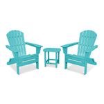 POLYWOODÂ® South Beach 3-Piece Folding Adirondack Set - Aruba