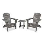 POLYWOODÂ® South Beach 3-Piece Folding Adirondack Set - Slate Grey