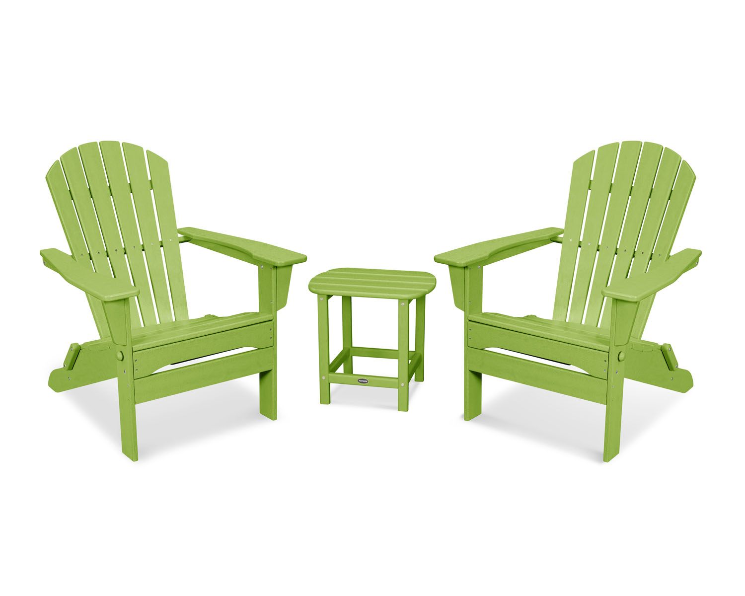 POLYWOODÂ® South Beach 3-Piece Folding Adirondack Set - Lime