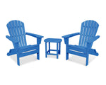 POLYWOODÂ® South Beach 3-Piece Folding Adirondack Set - Pacific Blue