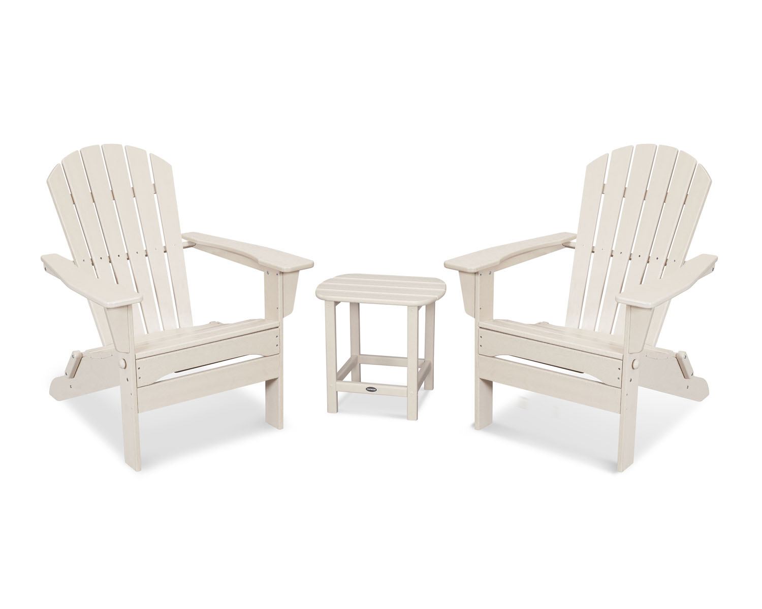 POLYWOODÂ® South Beach 3-Piece Folding Adirondack Set - Sand