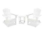 POLYWOODÂ® South Beach 3-Piece Folding Adirondack Set - White