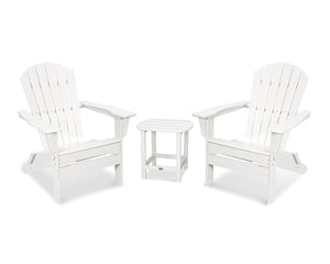 POLYWOODÂ® South Beach 3-Piece Folding Adirondack Set - White