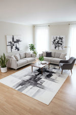 L2 Decor Diamond Area Rug 7' x 10' - Cream, Grey