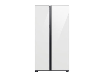 Samsung BESPOKE White Glass 36" Side-by-Side Refrigerator with Beverage Center (22.6 cu.ft) - RS23CB760012AA