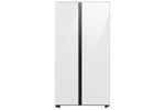 Samsung BESPOKE White Glass 36" Side-by-Side Refrigerator with Beverage Center (22.6 cu.ft) - RS23CB760012AA