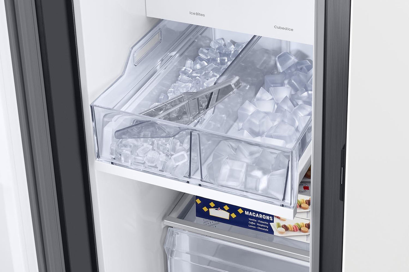 Samsung BESPOKE White Glass 36" Side-by-Side Refrigerator with Beverage Center (22.6 cu.ft) - RS23CB760012AA