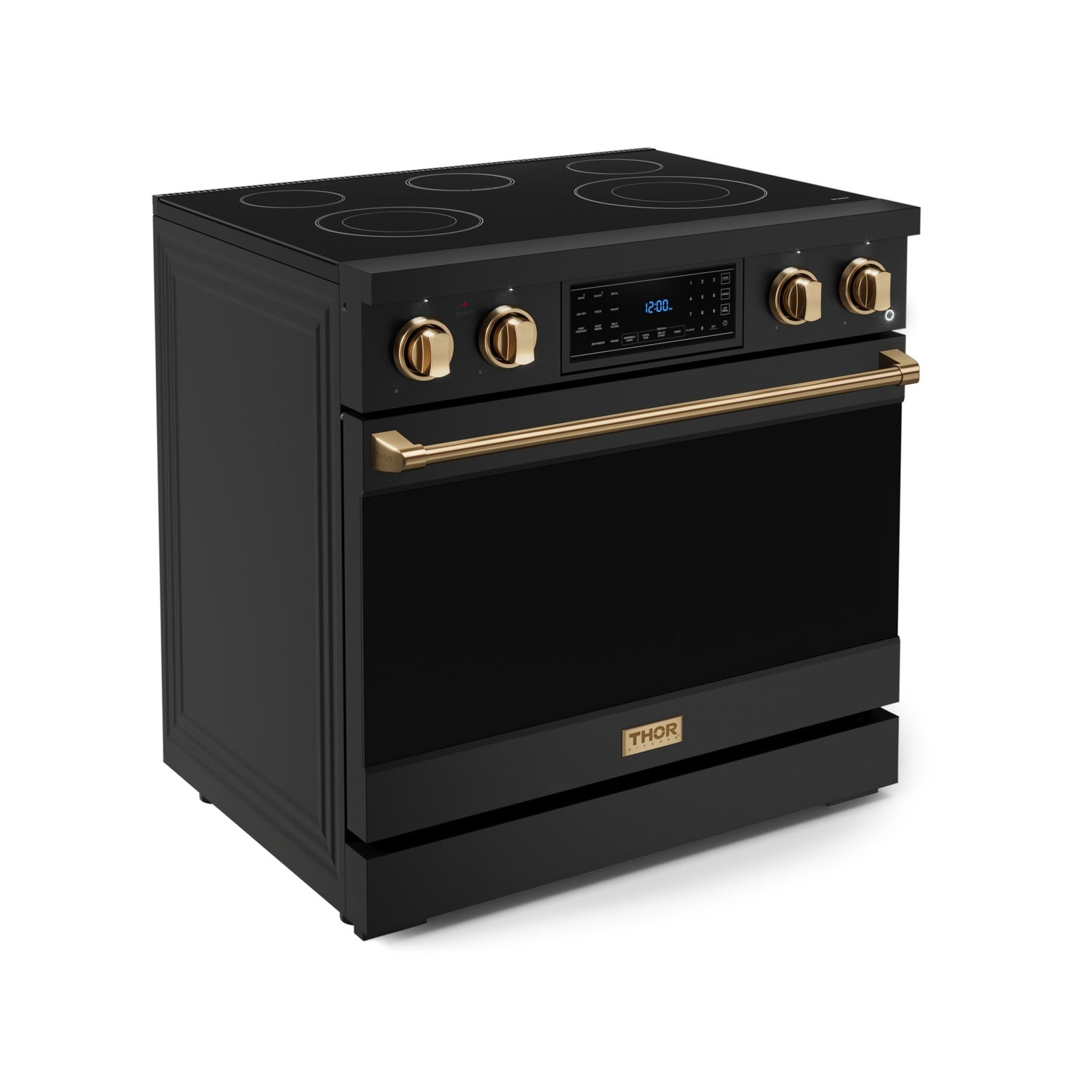 Thor Kitchen Black Stainless Steel Freestanding Professional Electric Range|Gordon Ramsay Series (6 cu.ft) - RSE36B-BRZ