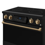 Thor Kitchen Black Stainless Steel Freestanding Professional Electric Range|Gordon Ramsay Series (6 cu.ft) - RSE36B-BRZ