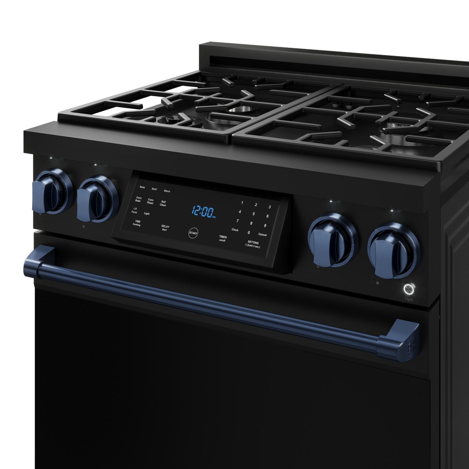 Thor Kitchen Black Stainless Steel Freestanding Liquid Propane Gas Range|Gordon Ramsay Series (4.55 cu.ft.) - RSG30BLP-BLU