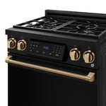Thor Kitchen Black Stainless Steel Freestanding Professional Liquid Propane Gas Range|Gordon Ramsay Series (4.55 cu.ft.) - RSG30BLP-BRZ