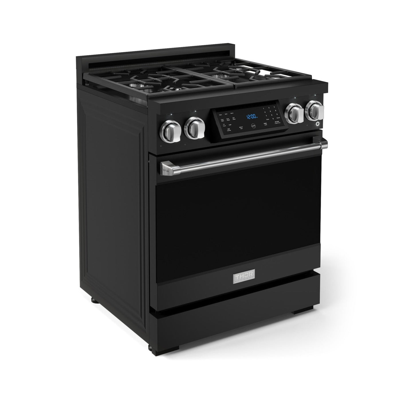 Thor Kitchen Black Stainless Steel Freestanding Professional Liquid Propane Gas Range|Gordon Ramsay Series (4.55 cu.ft.) - RSG30BLP-SS