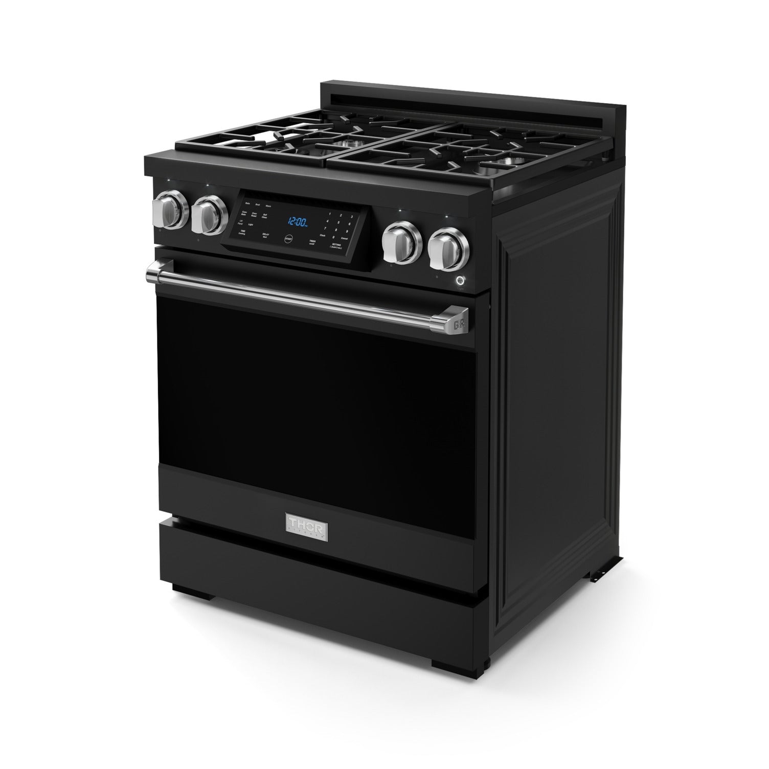 Thor Kitchen Black Stainless Steel Freestanding Professional Liquid Propane Gas Range|Gordon Ramsay Series (4.55 cu.ft.) - RSG30BLP-SS