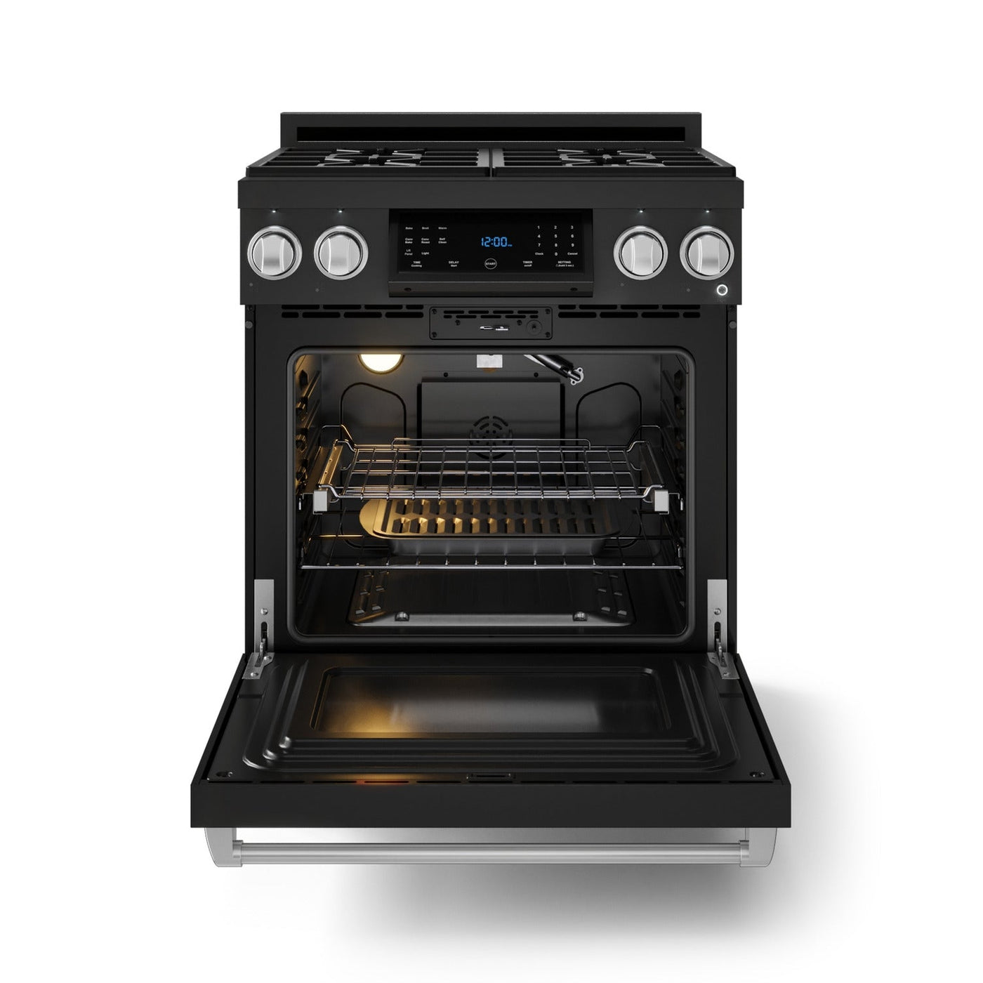 Thor Kitchen Black Stainless Steel Freestanding Professional Liquid Propane Gas Range|Gordon Ramsay Series (4.55 cu.ft.) - RSG30BLP-SS