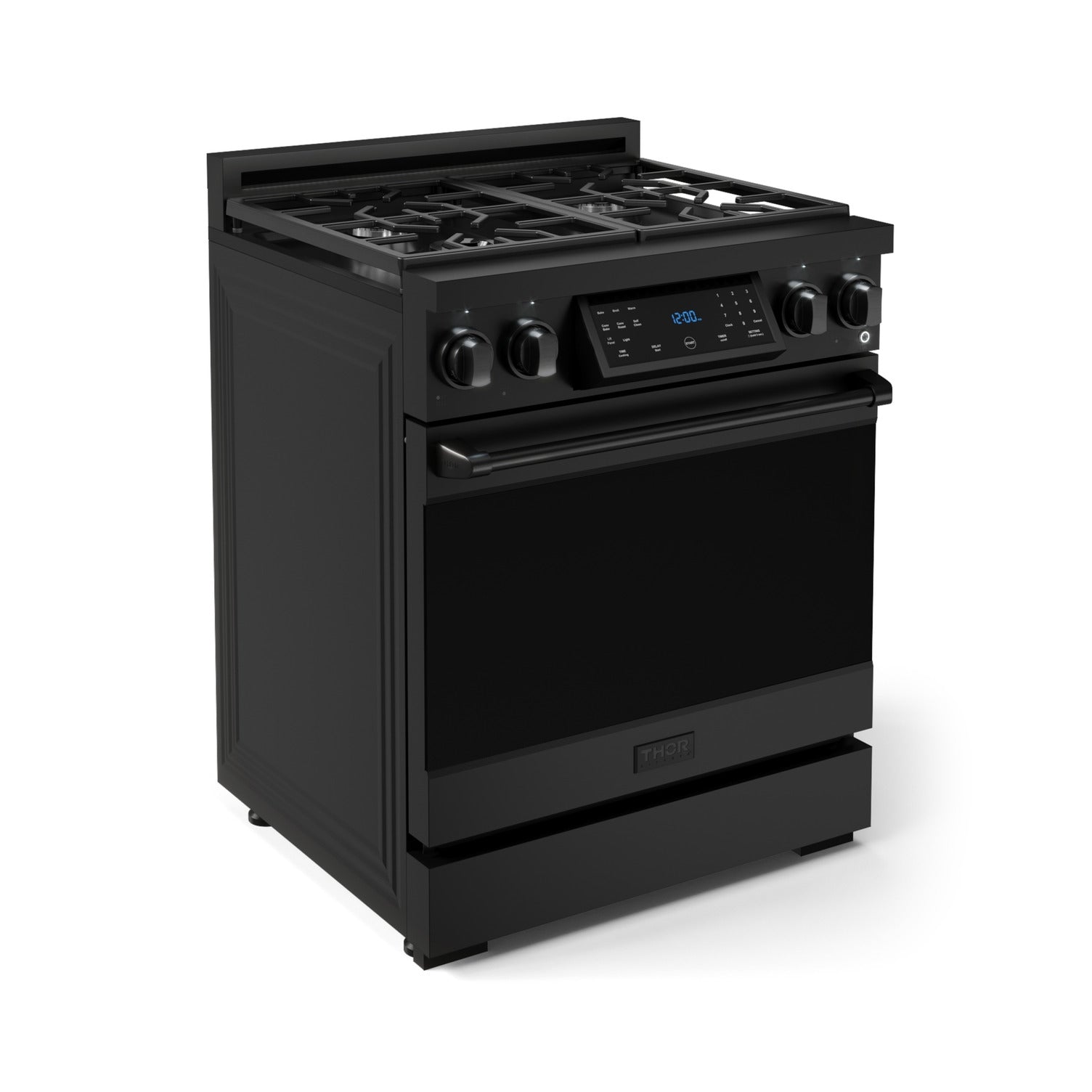 Thor Kitchen Black Stainless Steel Freestanding Professional Liquid Propane Gas Range|Gordon Ramsay Series (4.55 cu.ft.) - RSG30BLP
