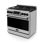 Thor Kitchen Stainless Steel Freestanding Professional Liquid Propane Gas Range|Gordon Ramsay Series (6 cu.ft.) - RSG36LP-BLK