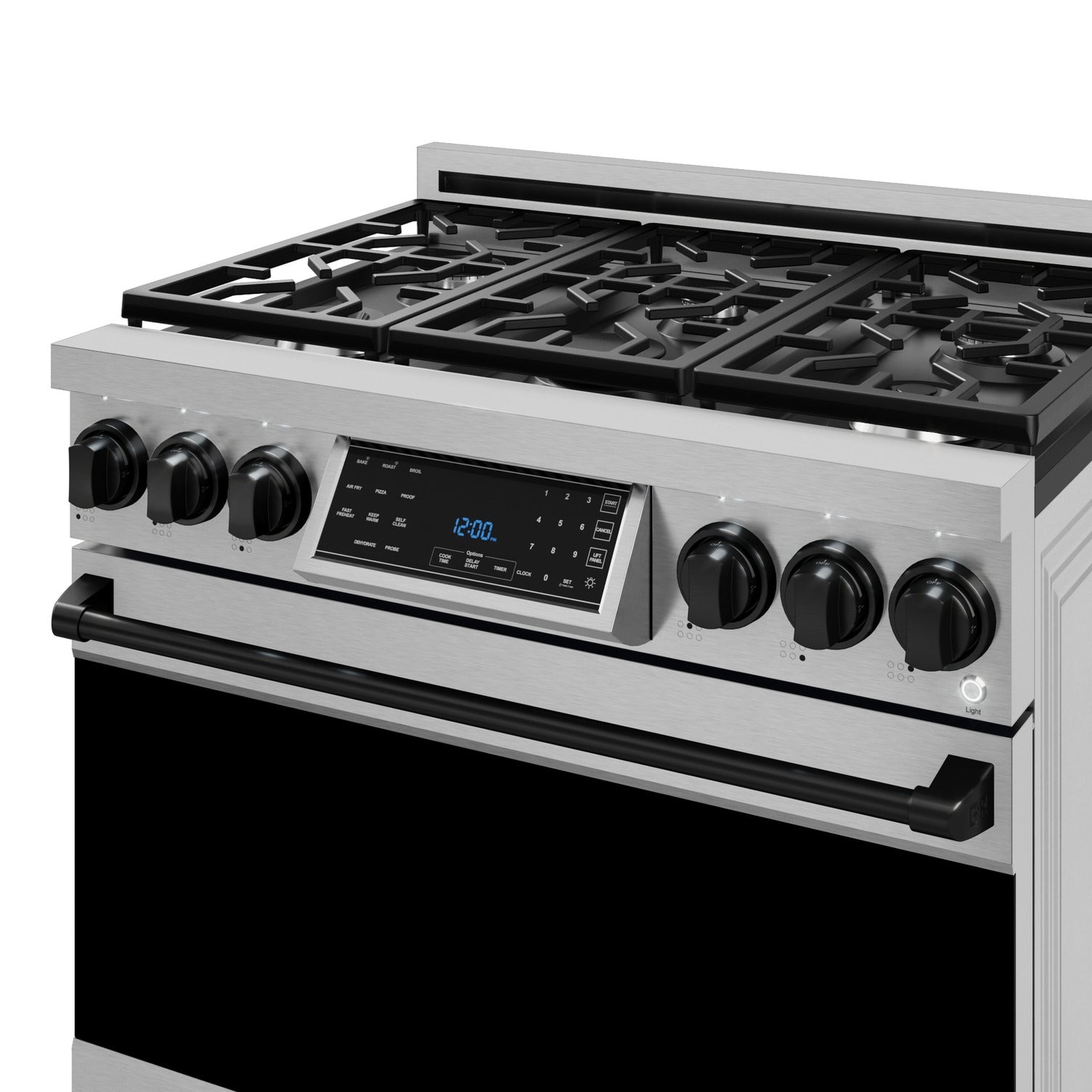 Thor Kitchen Stainless Steel Freestanding Professional Liquid Propane Gas Range|Gordon Ramsay Series (6 cu.ft.) - RSG36LP-BLK