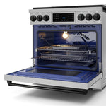 Thor Kitchen Stainless Steel Freestanding Professional Liquid Propane Gas Range|Gordon Ramsay Series (6 cu.ft.) - RSG36LP-BLK