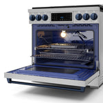 Thor Kitchen Stainless Steel Freestanding Professional Liquid Propane Gas Range|Gordon Ramsay Series (6 cu.ft.) - RSG36LP-BLU