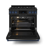Thor Kitchen Black Stainless Steel Freestanding Professional Liquid Propane Gas Range|Gordon Ramsay Series (6 cu.ft.) - RSG36BLP-BLU