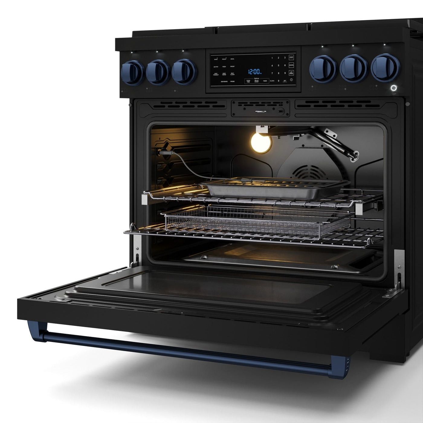 Thor Kitchen Black Stainless Steel Freestanding Professional Liquid Propane Gas Range|Gordon Ramsay Series (6 cu.ft.) - RSG36BLP-BLU