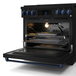 Thor Kitchen Black Stainless Steel Freestanding Professional Liquid Propane Gas Range|Gordon Ramsay Series (6 cu.ft.) - RSG36BLP-BLU