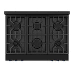 Thor Kitchen Black Stainless Steel Freestanding Professional Liquid Propane Gas Range|Gordon Ramsay Series (6 cu.ft.) - RSG36BLP-BLU
