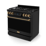 Thor Kitchen Black Stainless Steel Freestanding Professional Liquid Propane Gas Range|Gordon Ramsay Series (6 cu.ft.) - RSG36BLP-BRZ